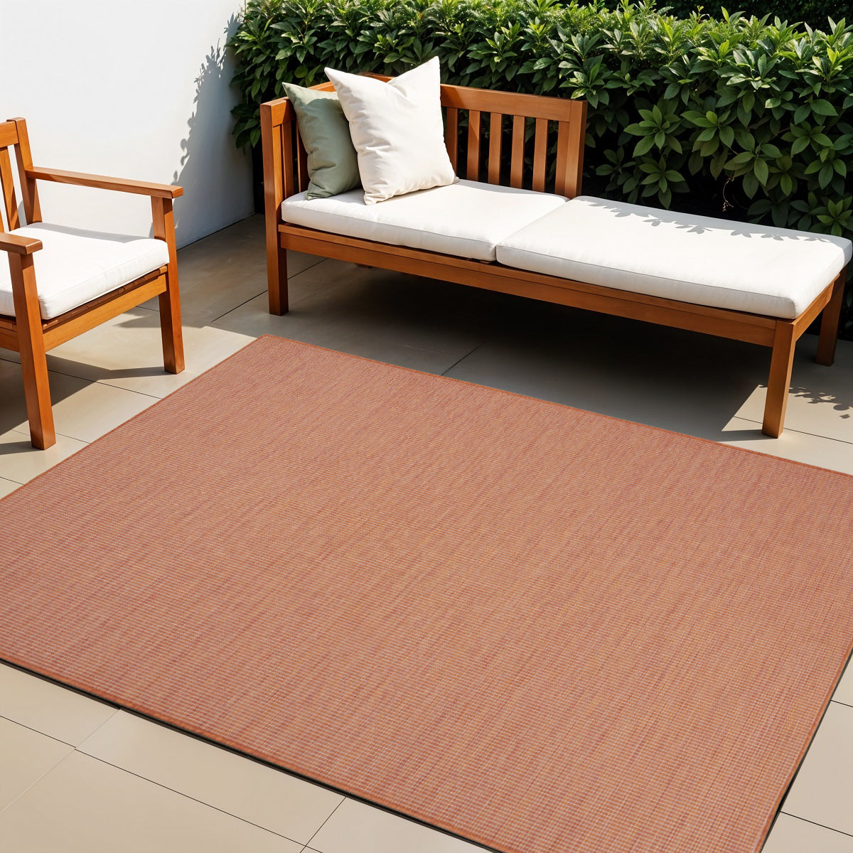 4' X 6' Rust Power Loom Area Rug