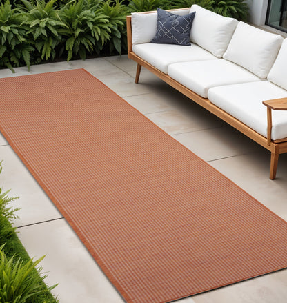 12' Rust Power Loom Runner Rug