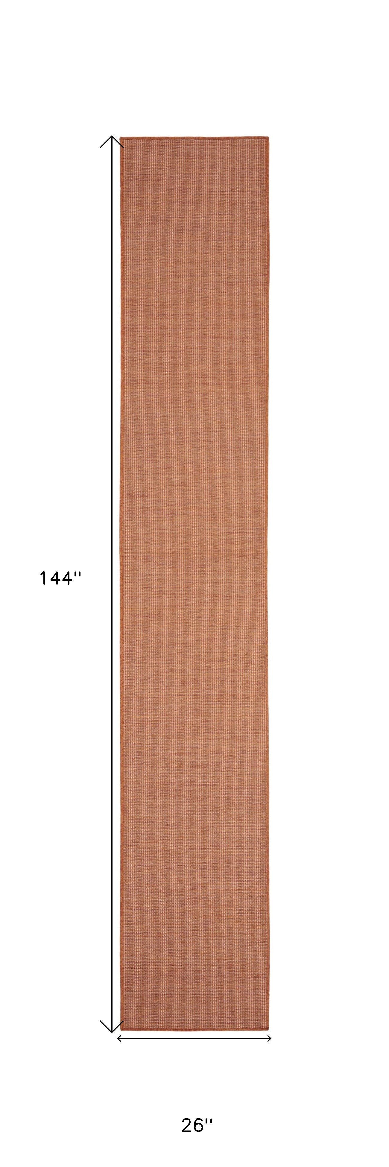 12' Rust Power Loom Runner Rug