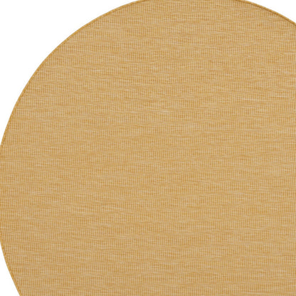 6' Yellow Round Power Loom Area Rug