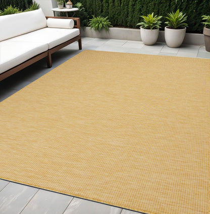 5' X 7' Yellow Power Loom Area Rug