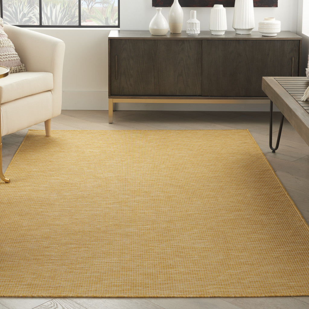 5' X 7' Yellow Power Loom Area Rug