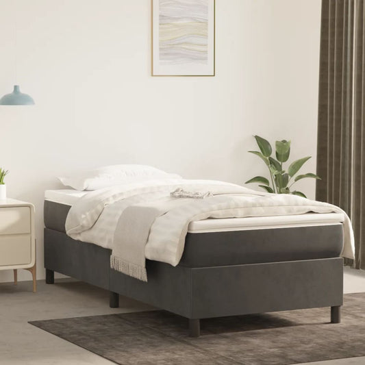 Bed Frame without Mattress Dark Gray Twin XL Velvet (US Only)