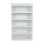 77" Antiqued White Solid Wood Five Tier Bookcase