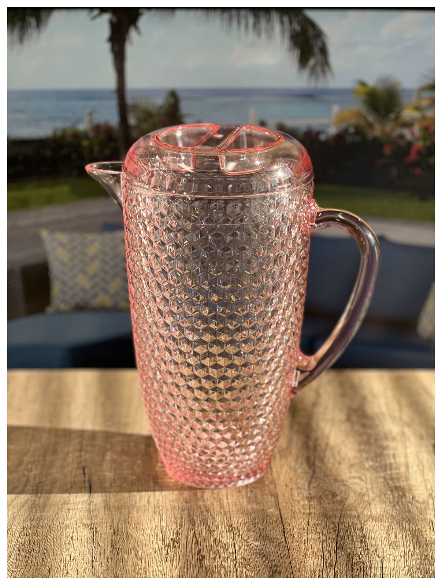 2.5 Quart Pink Diamond Acrylic Pitcher