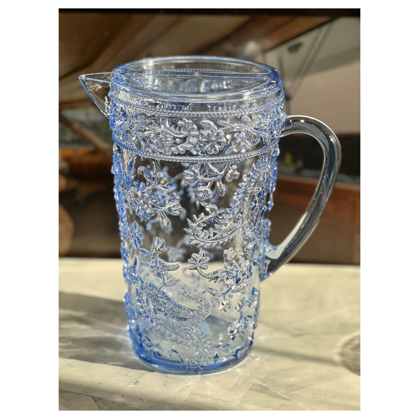 2.5 Quart Clear Paisley Acrylic Pitcher