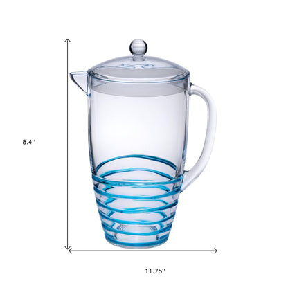 2.5 Quart Clear and Blue Swirl Acrylic Pitcher