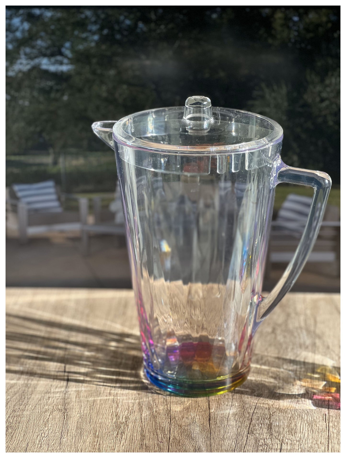 2.5 Clear and Rainbow Diamond Acrylic Pitcher