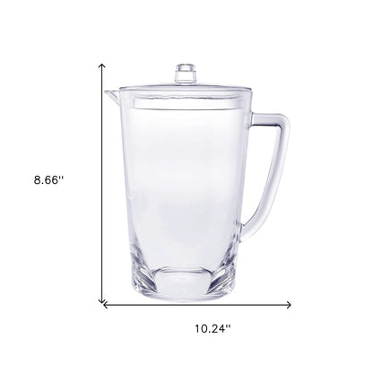 2.75 Quart Clear and Blue Acrylic Pitcher