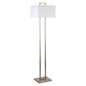 68" Nickel Traditional Shaped Floor Lamp With White Frosted Glass Rectangular Shade