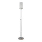 66" Nickel Torchiere Floor Lamp With Clear Transparent Glass Drum Shade