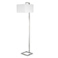 68" Nickel Floor Lamp With White Frosted Glass Rectangular Shade