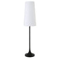 60" Black Novelty Floor Lamp With White Frosted Glass Drum Shade