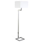 64" Nickel Floor Lamp With White Frosted Glass Rectangular Shade