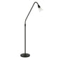 65" Black Reading Floor Lamp With Clear Transparent Glass Dome Shade