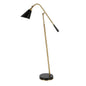 52" Black Swing Arm Floor Lamp With Black Cone Shade