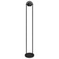 64" Black Column Floor Lamp With Black Globe Shade