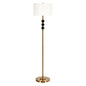 62" Black Traditional Shaped Floor Lamp With White Frosted Glass Drum Shade