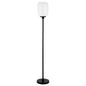 69" Black Novelty Floor Lamp With White Frosted Glass Globe Shade