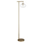 68" Brass Reading Floor Lamp With Clear Seeded Glass Globe Shade