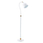 68" Brass Adjustable Reading Floor Lamp With White Frosted Glass Dome Shade