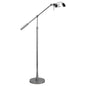 61" Nickel Adjustable Swing Arm Floor Lamp With Nickel No Pattern Cone Shade