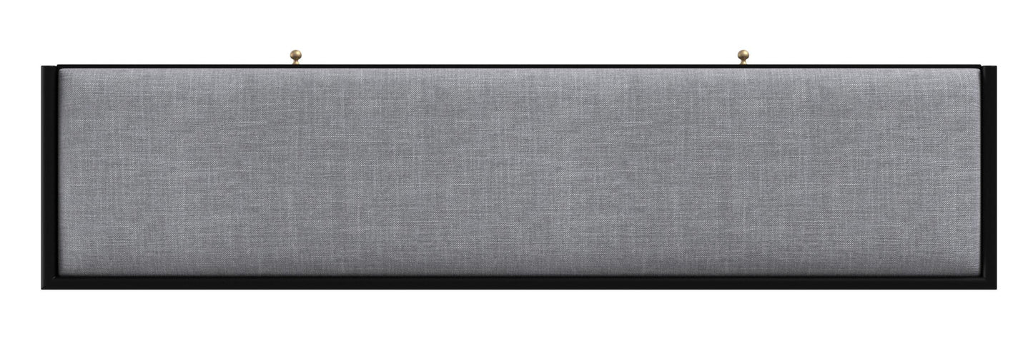 59" Gray and Black Upholstered Polyester Blend Bench with Drawers