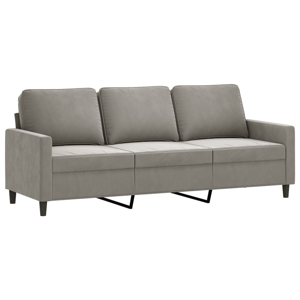 3-Seater Sofa Light Gray 70.9" Velvet