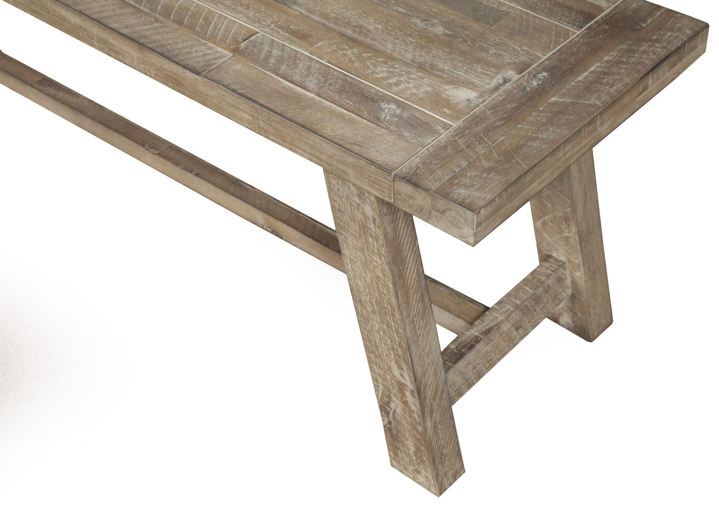 60" Natural Distressed Solid Wood Dining Bench