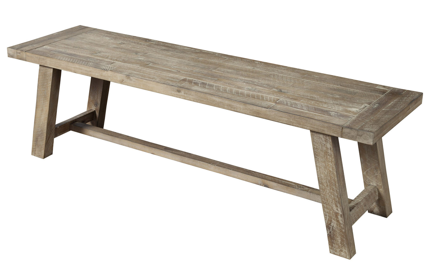 60" Natural Distressed Solid Wood Dining Bench