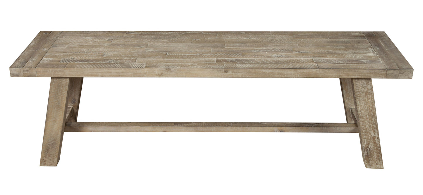 60" Natural Distressed Solid Wood Dining Bench