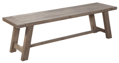 60" Natural Distressed Solid Wood Dining Bench