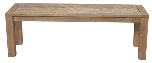 60" Natural Distressed Solid Wood Dining Bench