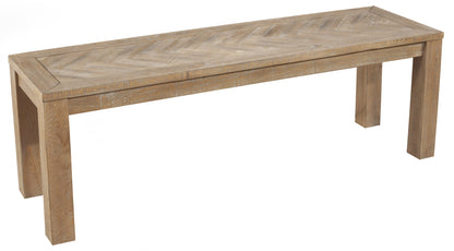 60" Natural Distressed Solid Wood Dining Bench