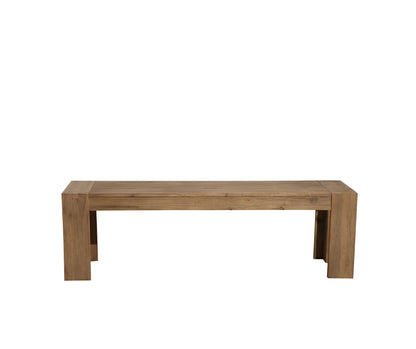 58" Natural Distressed Solid Wood Dining Bench