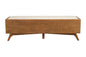 59" Beige and Brown Upholstered Polyester Blend Bench with Drawers