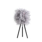 21" Soft Gray Feather Shade Modern Tripod Metal Table Lamp