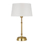 24" Brass Metal Table Lamp With White Drum Shade