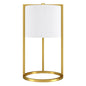 22" Brass Metal Table Lamp With White Drum Shade