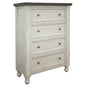 39" Gray and Ivory Solid Wood Four Drawer Chest