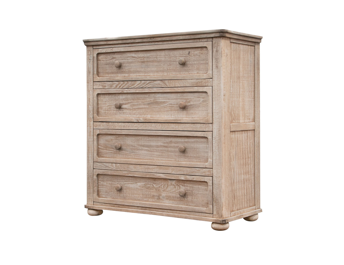 40" Natural Solid Wood Four Drawer Chest