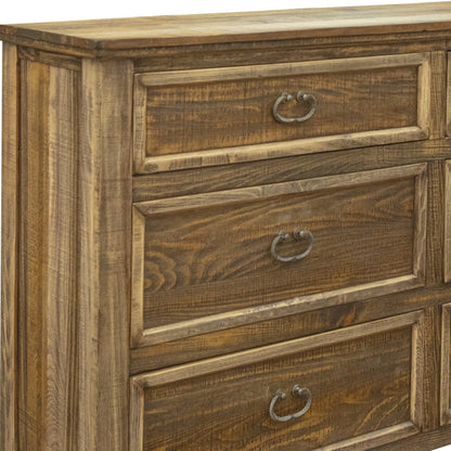 67" Natural Solid Wood Six Drawer Double Dresser