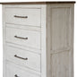 36" Brown and White Solid Wood Four Drawer Chest