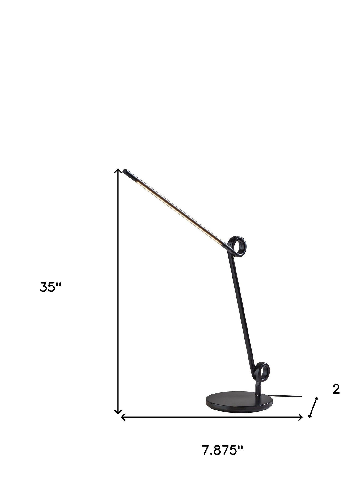 35" Black Metal Novelty Desk Lamp