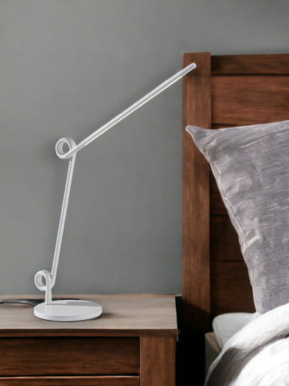 35" White Metal Novelty Desk Table Lamp