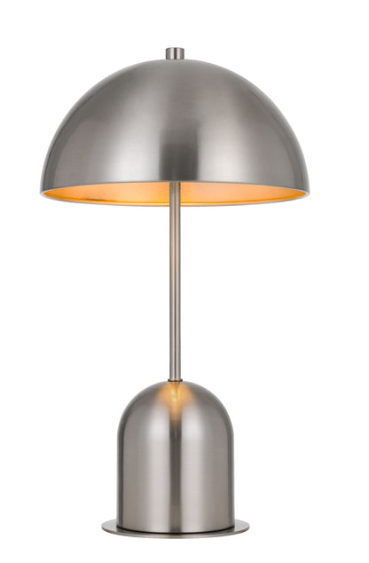 20" Nickel Metal Desk Table Lamp With Nickel Dome Shade