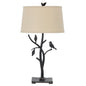 29" Tan Metal Table Lamp With Tan Empire Shade