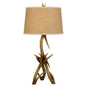 33" Brown Antlers Table Lamp With Brown Empire Shade