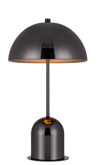 20" Gunmetal Dark Gray Desk Table Lamp With Half Dome Shade