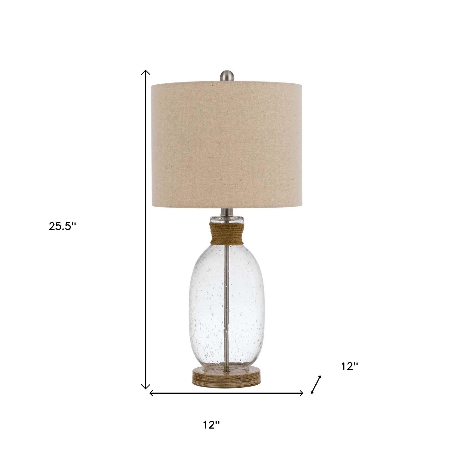 26" Brown Mason Jar Table Lamp With Brown Drum Shade